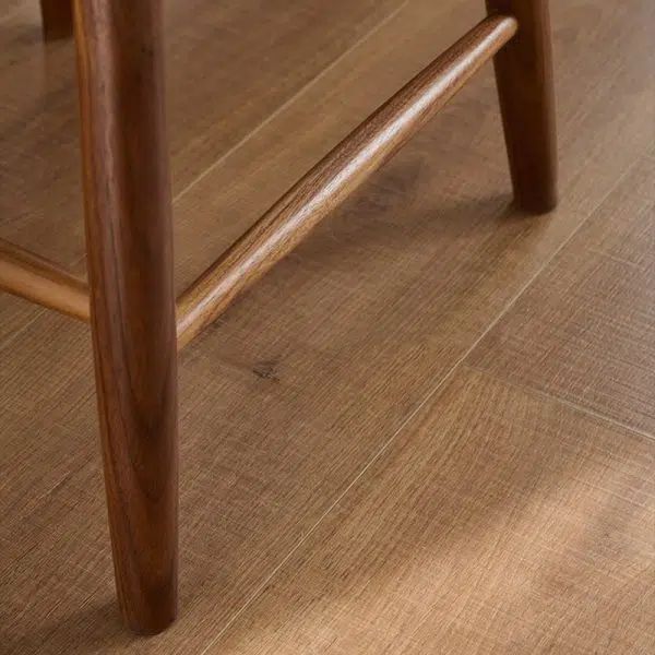 Contemporary Retro Kraft Paper Rope Cherry Wood Dining Chair Backless Armless For Dining Room - Image 10