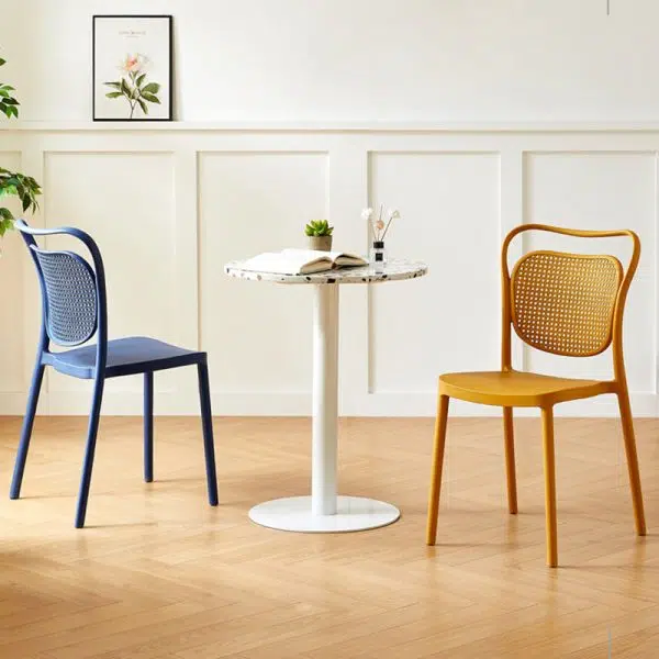 Contemporary Nordic PP Macarons Dining Chair Backrest Armless For Dining Room - Image 9