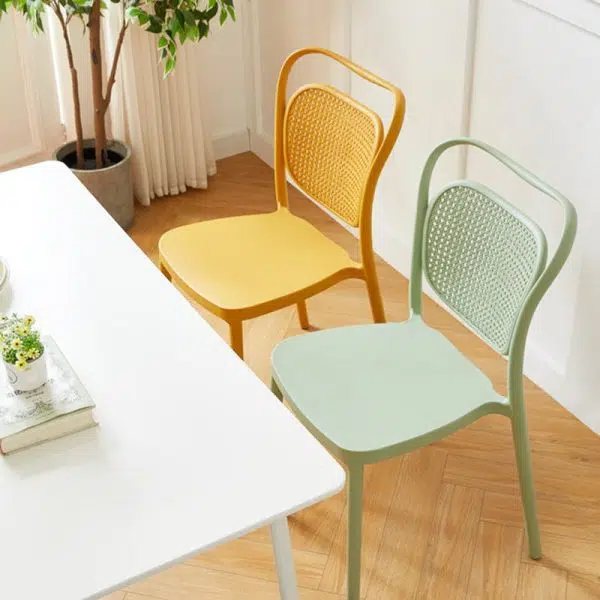 Contemporary Nordic PP Macarons Dining Chair Backrest Armless For Dining Room - Image 10
