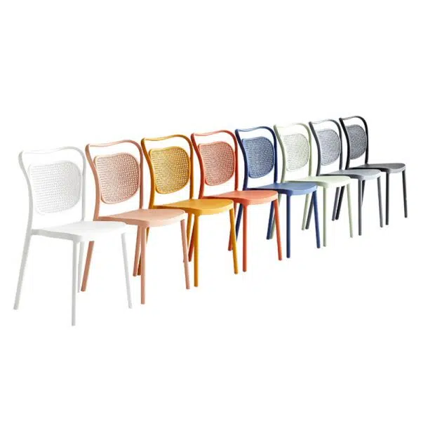 Contemporary Nordic PP Macarons Dining Chair Backrest Armless For Dining Room - Image 17