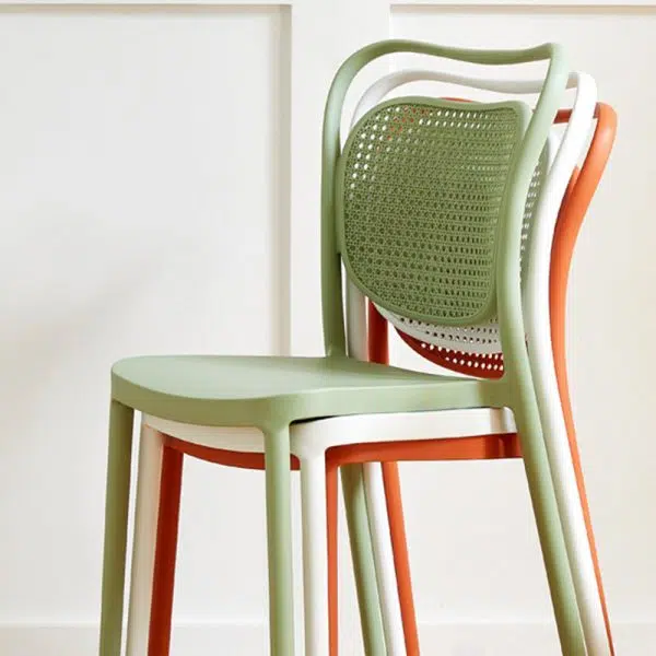 Contemporary Nordic PP Macarons Dining Chair Backrest Armless For Dining Room - Image 16