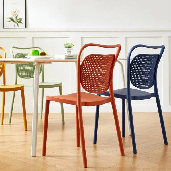 Contemporary Nordic PP Macarons Dining Chair Backrest Armless For Dining Room - Image 12