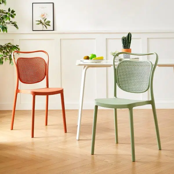 Contemporary Nordic PP Macarons Dining Chair Backrest Armless For Dining Room - Image 3