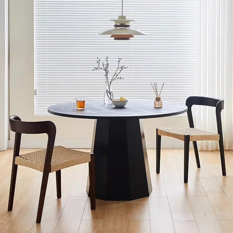 DFM-Chair-FA00281-17.jpg Contemporary Scandinavian Kraft Paper Rope Rubber Wood Dining Chair Backrest Armless For Dining Room - Image 1