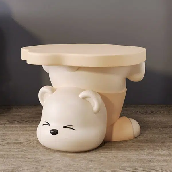 Contemporary Creative Bear Resin Footstool Backless Armless For Living Room - Image 10