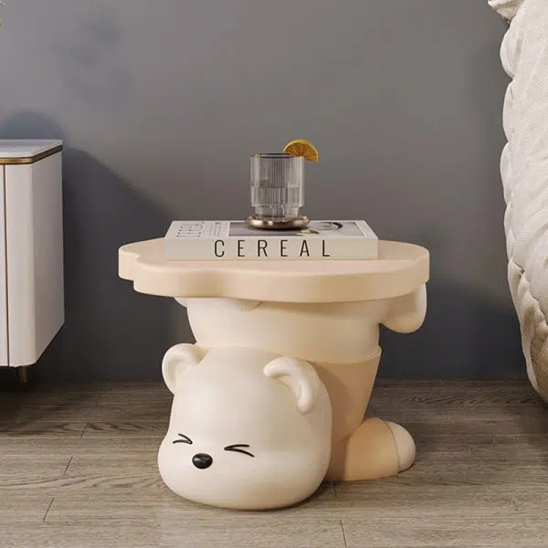 Contemporary Creative Bear Resin Footstool Backless Armless For Living Room - Image 11