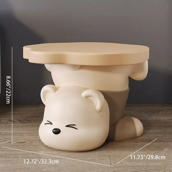 Contemporary Creative Bear Resin Footstool Backless Armless For Living Room - Image 4