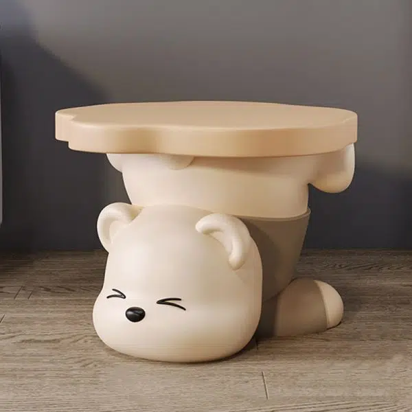 Contemporary Creative Bear Resin Footstool Backless Armless For Living Room - Image 2