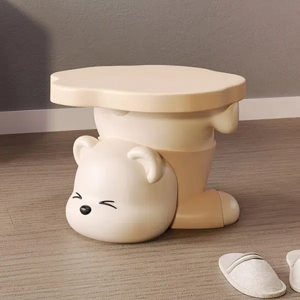 Contemporary Creative Bear Resin Footstool Backless Armless For Living Room - Image 14
