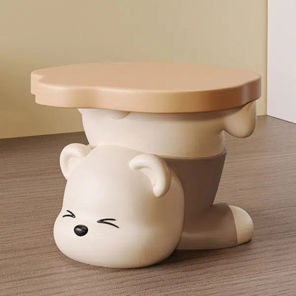Contemporary Creative Bear Resin Footstool Backless Armless For Living Room - Image 13