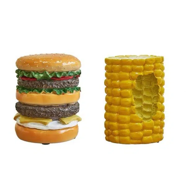 Contemporary Creative Hamburger Corn Footstool Backless Armless For Living Room - Image 12