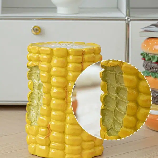Contemporary Creative Hamburger Corn Footstool Backless Armless For Living Room - Image 8