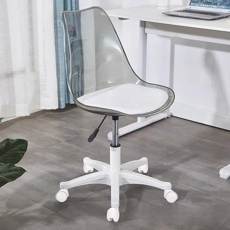DFM-Chair-FA00809-15.jpg Contemporary Nordic Transparent Acrylic Nylon Desk Chair Backrest Armless For Home Office - Image 15
