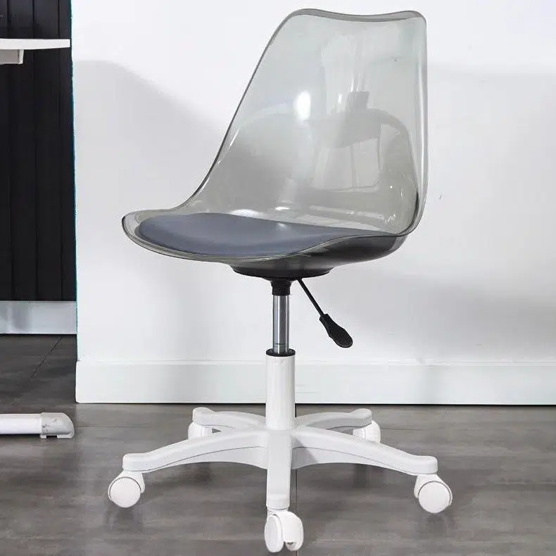 DFM-Chair-FA00809-8.jpg Contemporary Nordic Transparent Acrylic Nylon Desk Chair Backrest Armless For Home Office - Image 11