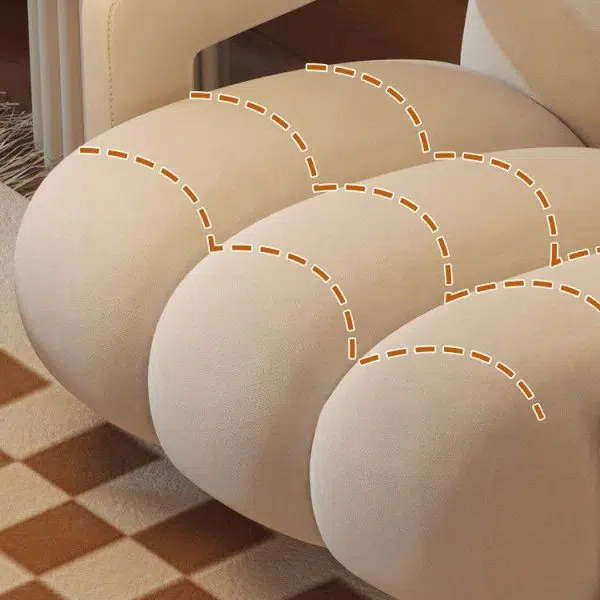 Contemporary Nordic Flannelette Solid Wood Sofa Backrest Armrest For Living Room - Image 6