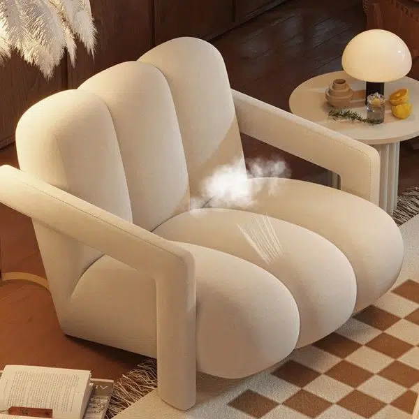 Contemporary Nordic Flannelette Solid Wood Sofa Backrest Armrest For Living Room - Image 7