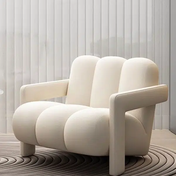 Contemporary Nordic Flannelette Solid Wood Sofa Backrest Armrest For Living Room - Image 21