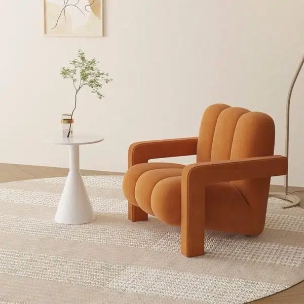 Contemporary Nordic Flannelette Solid Wood Sofa Backrest Armrest For Living Room - Image 15