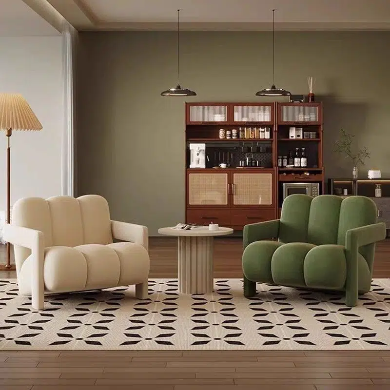 DFM-Chair-FA00810-24.jpg Contemporary Nordic Flannelette Solid Wood Sofa Backrest Armrest For Living Room - Image 1