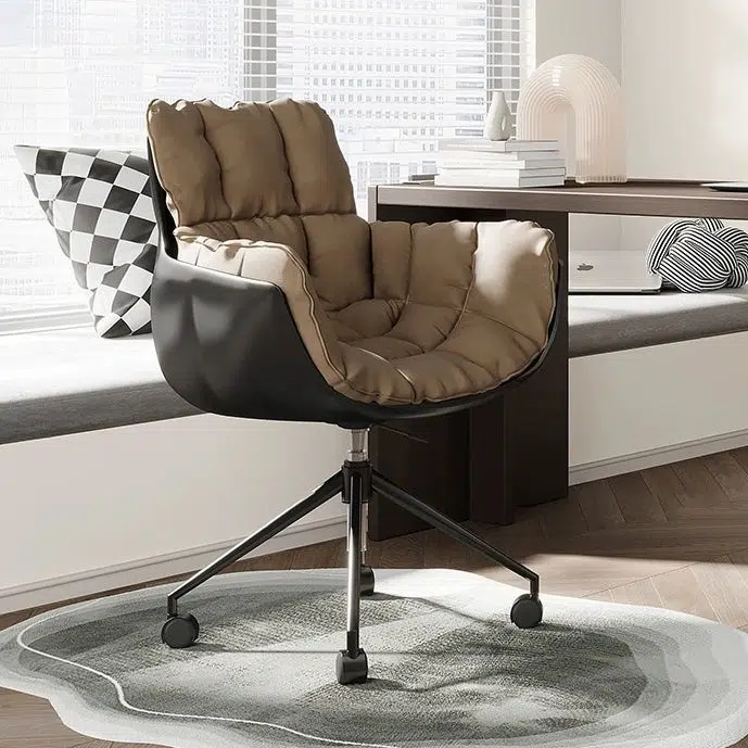 DFM-Chair-FA00811-5.jpg Contemporary Scandinavian Steel Leather Fabric Desk Chair Backrest Armrest For Home Office - Image 1