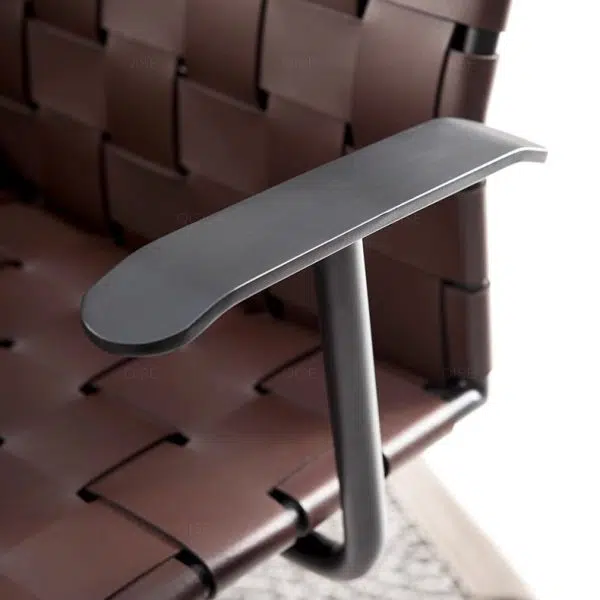 Modern Minimalist Saddle Leather Carbon Steel Desk Chair Backrest Armrest For Home Office - Image 7