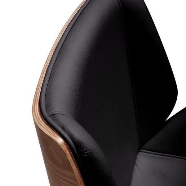 Modern Simplicity Solid Wood Leather Desk Chair Backrest Armrest For Home Office - Image 5