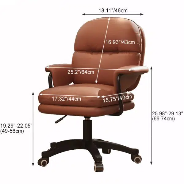 Contemporary Nordic Nylon Leather Desk Chair Backrest Armrest For Home Office - Image 4