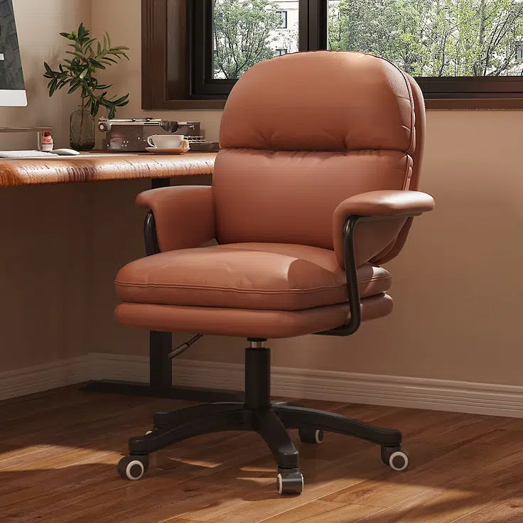 DFM-Chair-FA00820-12.jpg Contemporary Nordic Nylon Leather Desk Chair Backrest Armrest For Home Office - Image 1