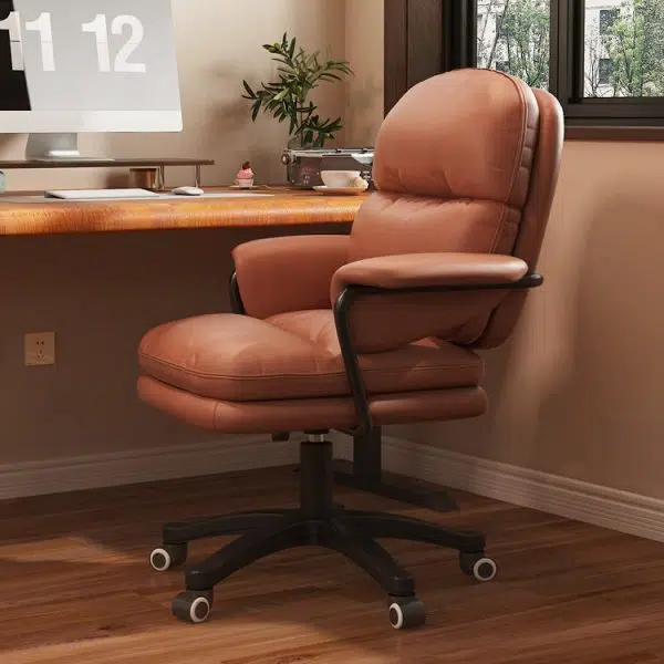 Contemporary Nordic Nylon Leather Desk Chair Backrest Armrest For Home Office - Image 10