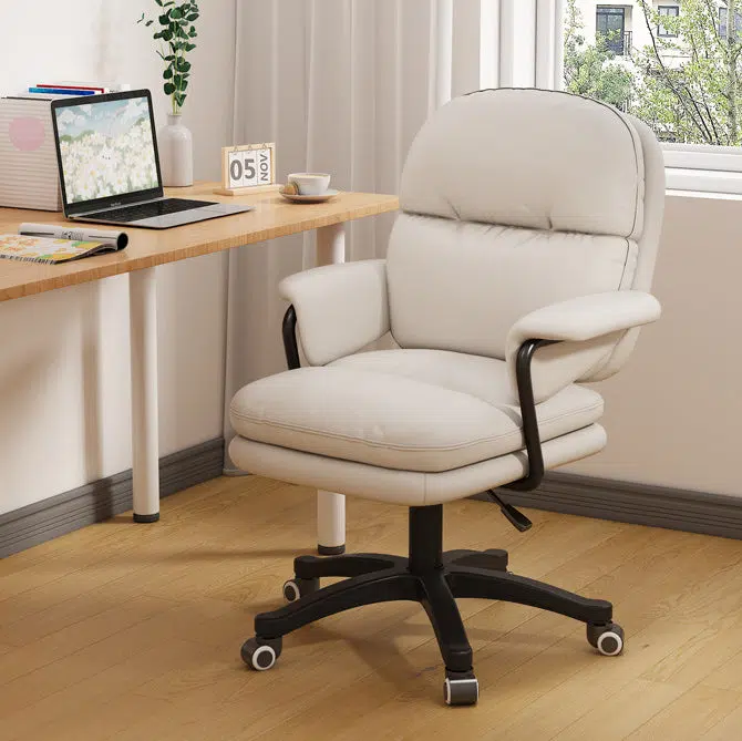 DFM-Chair-FA00820-8.jpg Contemporary Nordic Nylon Leather Desk Chair Backrest Armrest For Home Office - Image 2