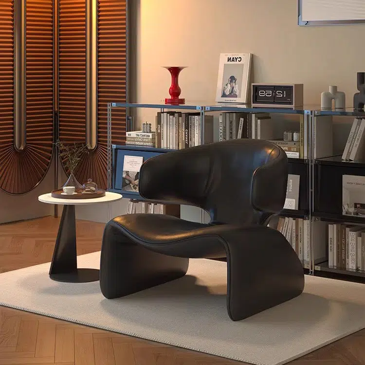 DFM-Chair-FA00830-16.jpg Contemporary Nordic Leather Solid Wood Sofa Backrest Armrest For Living Room - Image 3