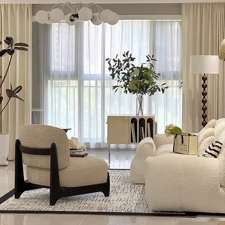 DFM-Chair-FA00831-15.jpg Contemporary Nordic Lambswool Velvet Solid Wood Sofa Backrest Armless For Living Room - Image 17