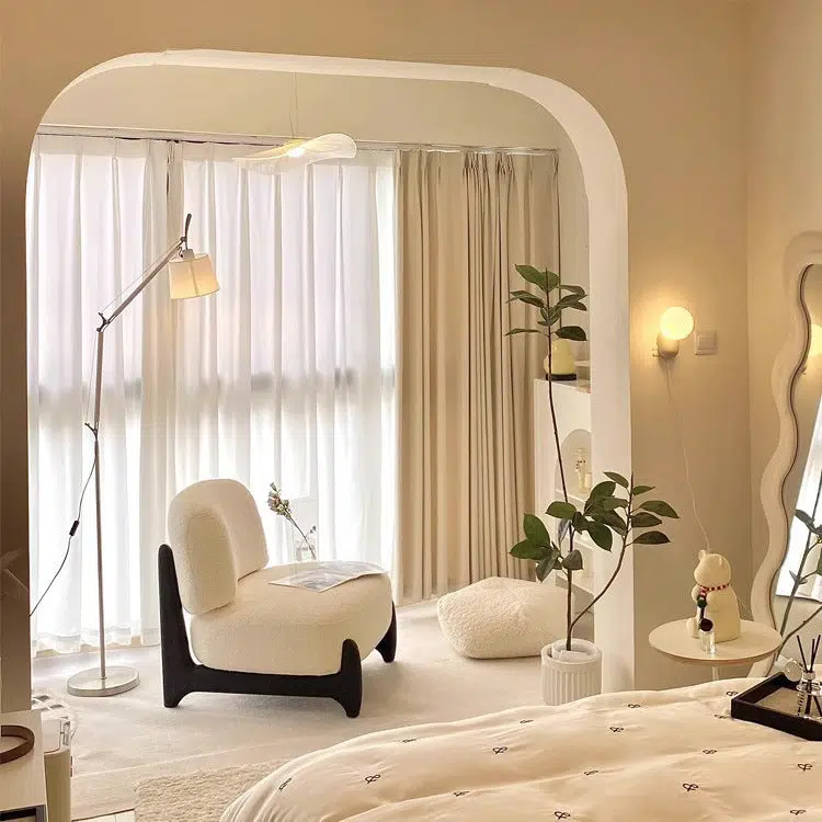 DFM-Chair-FA00831-19.jpg Contemporary Nordic Lambswool Velvet Solid Wood Sofa Backrest Armless For Living Room - Image 14