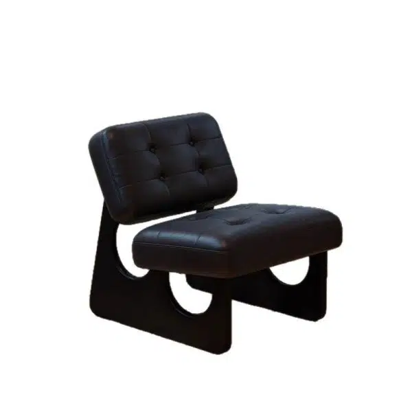 Modern Art Deco Leather Solid Wood Sofa Backrest Armless For Living Room - Image 16