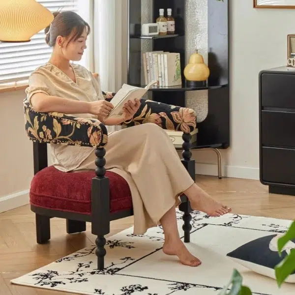 Contemporary Retro Corduroy Solid Wood Sofa Backrest Armrest For Living Room - Image 12