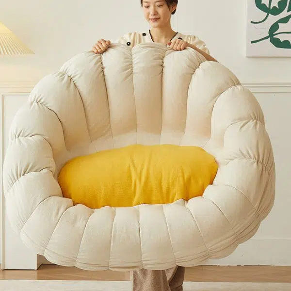 Contemporary Nordic EPS Particles Flannelette Sofa Backrest Armrest For Living Room - Image 8