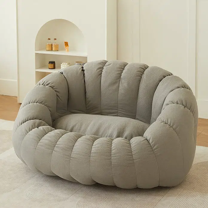 DFM-Chair-FA00849-5.jpg Contemporary Nordic EPS Particles Flannelette Sofa Backrest Armrest For Living Room - Image 3