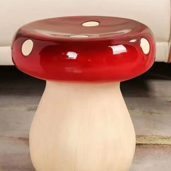 Contemporary Creative Mushroom Fiberglass Footstool Backless Armless For Living Room - Image 11