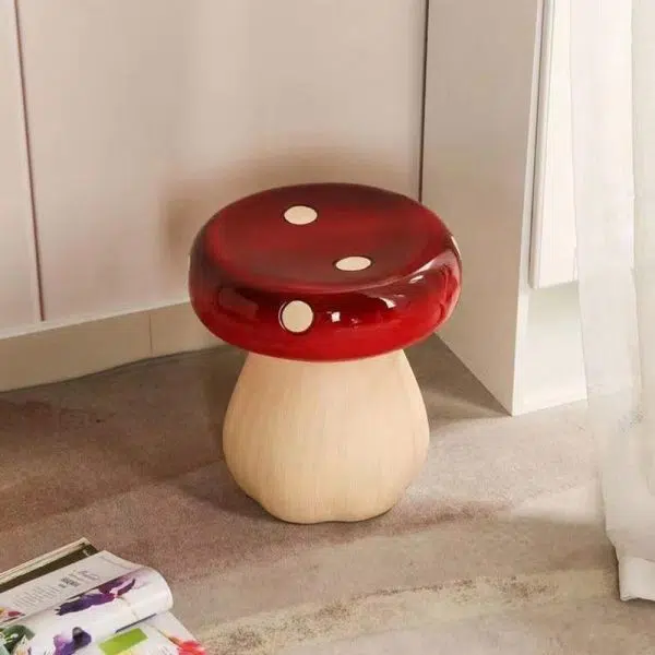 Contemporary Creative Mushroom Fiberglass Footstool Backless Armless For Living Room - Image 12