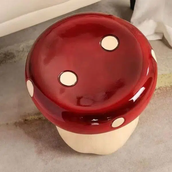 Contemporary Creative Mushroom Fiberglass Footstool Backless Armless For Living Room - Image 7