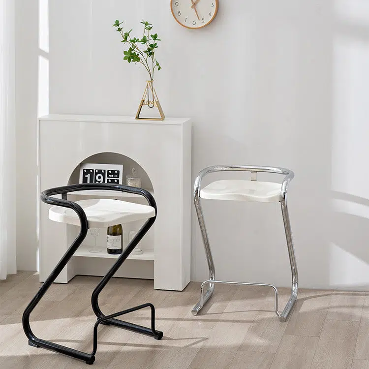 DFM-Chair-FA00934-16.jpg Contemporary Nordic ABS Iron Geometry Bar Stool Backless Armless For Dining Room - Image 1