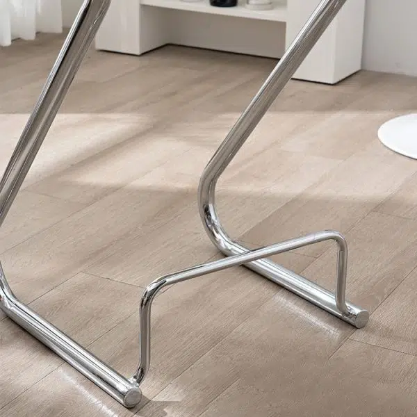 Contemporary Nordic ABS Iron Geometry Bar Stool Backless Armless For Dining Room - Image 7