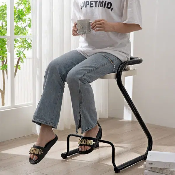 Contemporary Nordic ABS Iron Geometry Bar Stool Backless Armless For Dining Room - Image 10