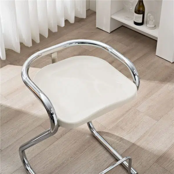 Contemporary Nordic ABS Iron Geometry Bar Stool Backless Armless For Dining Room - Image 5