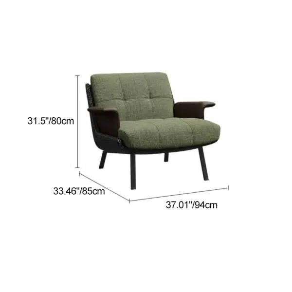 Contemporary Retro Cotton Carbon Steel Leather Sofa Backrest Armrest For Living Room - Image 4