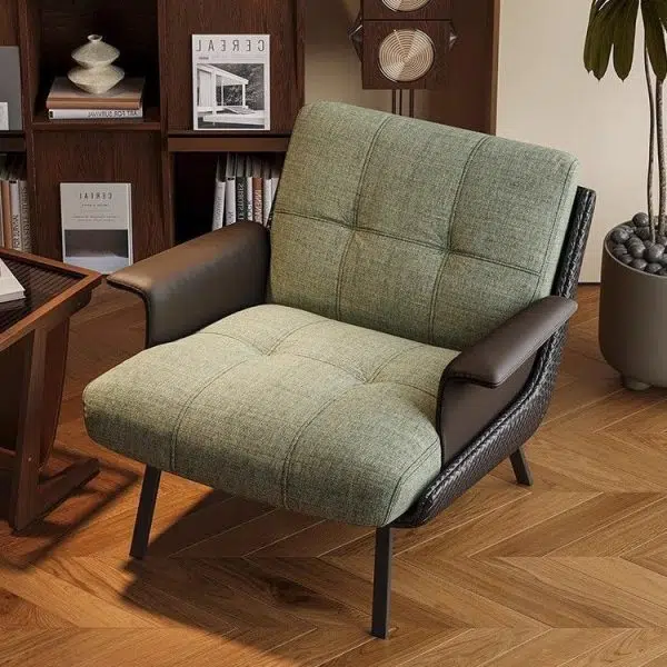 Contemporary Retro Cotton Carbon Steel Leather Sofa Backrest Armrest For Living Room - Image 8