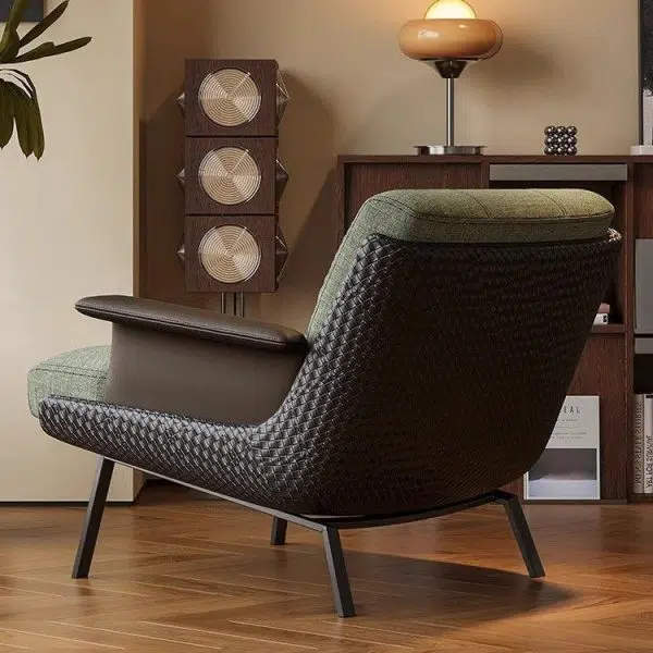 Contemporary Retro Cotton Carbon Steel Leather Sofa Backrest Armrest For Living Room - Image 7