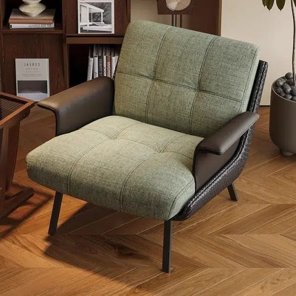 Contemporary Retro Cotton Carbon Steel Leather Sofa Backrest Armrest For Living Room - Image 9
