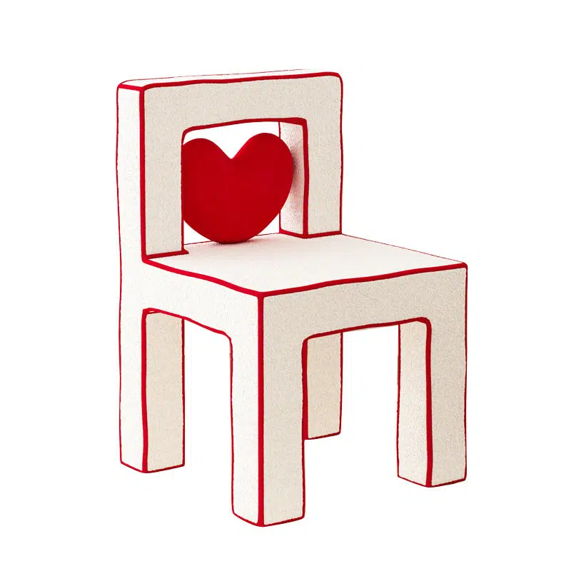 DFM-Chair-FA00954-17.jpg Contemporary Creative Love Lines Lambswool Solid Wood Iron Vanity Stool Backrest Armless For Bedroom - Image 18