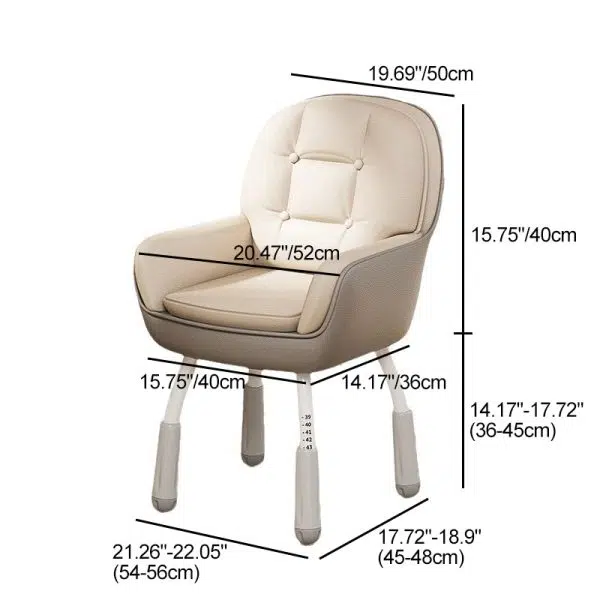 Contemporary Nordic Leather Nylon Silicone Desk Chair Backrest Armrest For Home Office - Image 4